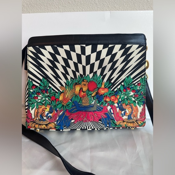 Gianni Versace Rare Optical Baroque Print Shoulder Bag - Picture 4 of 16